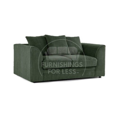 (Green, 2 Seater) Luxor Scatter Back Colourful Cord Sofa Range