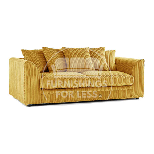 (Mustard, 3 Seater) Luxor Scatter Back Colourful Cord Sofa Range
