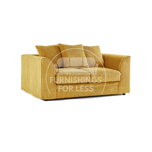 (Mustard, 2 Seater) Luxor Scatter Back Colourful Cord Sofa Range