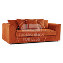 (Orange, 3 Seater) Luxor Scatter Back Colourful Cord Sofa Range