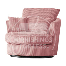 (Pink, Swivel Chair) Luxor Scatter Back Colourful Cord Sofa Range