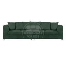 (Green, 4 Seater) Luxor Scatter Back Colourful Cord Sofa Range