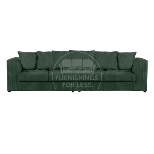 (Green, 4 Seater) Luxor Scatter Back Colourful Cord Sofa Range