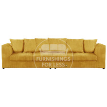 (Mustard, 4 Seater) Luxor Scatter Back Colourful Cord Sofa Range