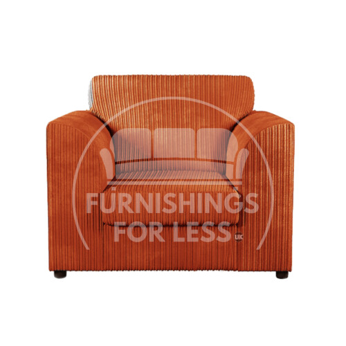 (Orange, Armchair) Luxor Scatter Back Colourful Cord Sofa Range