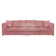 (Pink, 4 Seater) Luxor Scatter Back Colourful Cord Sofa Range