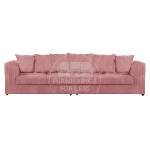(Pink, 4 Seater) Luxor Scatter Back Colourful Cord Sofa Range