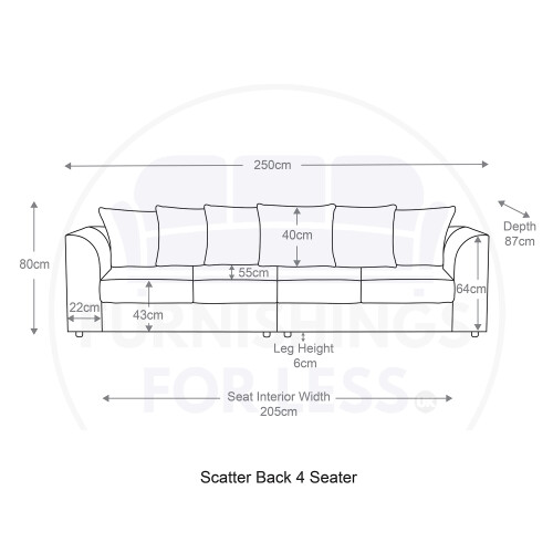 (Pink, 4 Seater) Luxor Scatter Back Colourful Cord Sofa Range 2