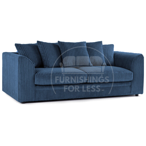 (Marine Blue, 3 Seater) Luxor Scatter Back Colourful Cord Sofa Range