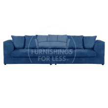 (Marine Blue, 4 Seater) Luxor Scatter Back Colourful Cord Sofa Range