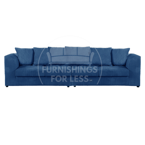 (Marine Blue, 4 Seater) Luxor Scatter Back Colourful Cord Sofa Range