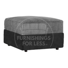 (Black & Grey, Footstool) Luxor Scatter Back Colourful Cord Sofa Range
