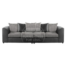 (Black & Grey, 4 Seater) Luxor Scatter Back Colourful Cord Sofa Range