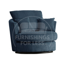 (Navy Blue, Swivel Chair) Luxor Scatter Back Colourful Cord Sofa Range