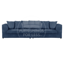 (Navy Blue, 4 Seater) Luxor Scatter Back Colourful Cord Sofa Range
