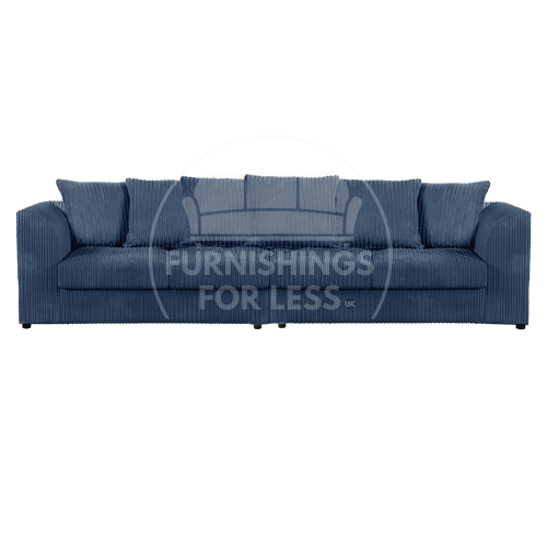 (Navy Blue, 4 Seater) Luxor Scatter Back Colourful Cord Sofa Range