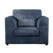 (Navy Blue, Armchair) Luxor Scatter Back Colourful Cord Sofa Range