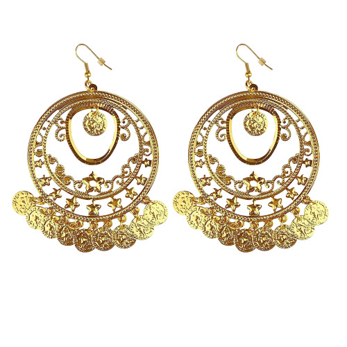 Costume Accessory - Gypsey Earrings , Gold Coin