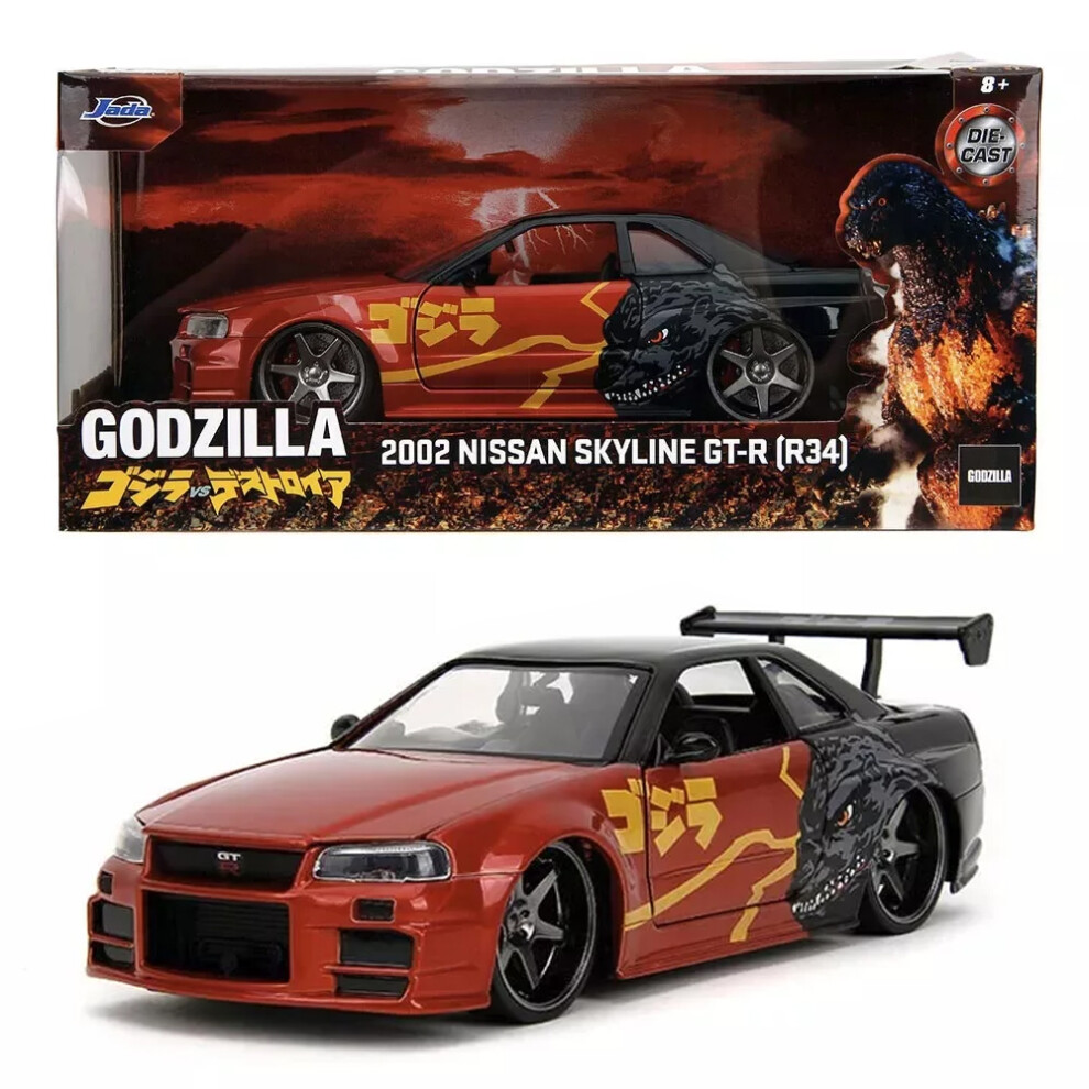 Jada Godzilla 2022 Nissan Skyline GT-R (R34) 1:24 Diecast Car 253253024