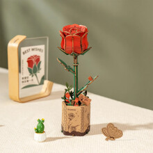 Kit de construção Robotime Red Rose TW042 Madeira 21 x 8,5 x 6,5 cm