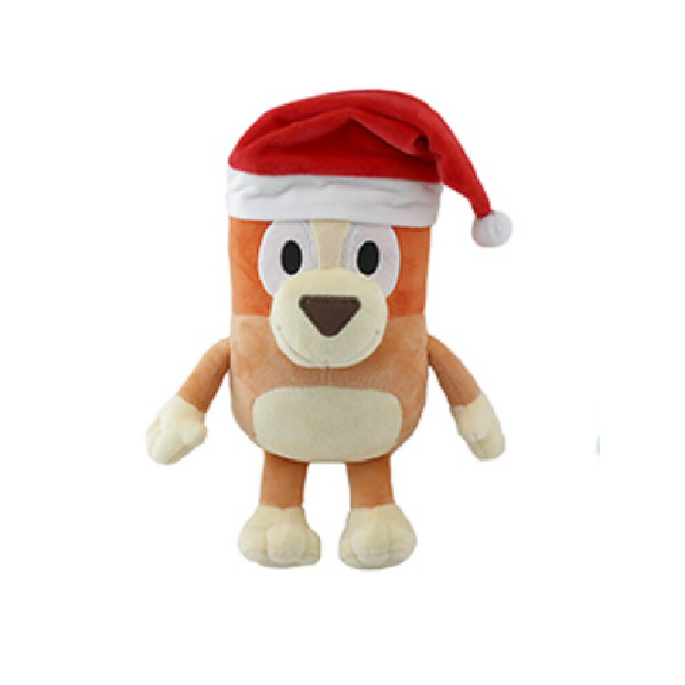 (Orange Christmas, 20cm/7.87in) Bluey Christmas Character Hat Star Eye Decoration Plush Toy Pillow Children Gift