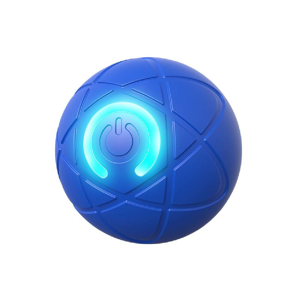 (Blue) Bite Resistant Teasing Dog Ball Smart Automatic Bouncing Rolling Balls Pet Toys