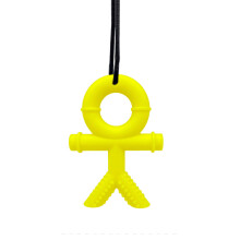 (Yellow) Necklace Children Sensory Chew Toy Kids Adults Man Autism Adhd Biting Sensory