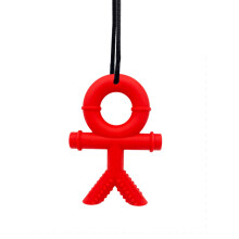(Red) Necklace Children Sensory Chew Toy Kids Adults Man Autism Adhd Biting Sensory