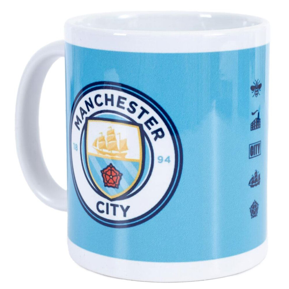 Pyramid International Manchester City (Club Crest) White Mug - 10Oz / 315Ml Ceramic Mug - One Size - Image 2