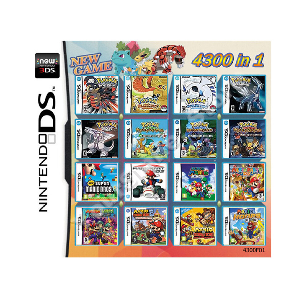 (4300 in 1 With Box) 4300 In 1 Compilation DS NDS 3DS 3DS NDSL Game Cartridge Card Video Game Handheld Player