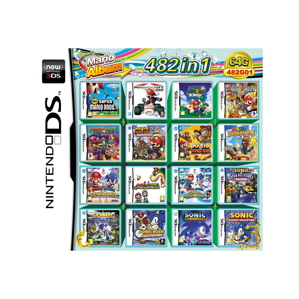 (482 IN 1) 4300 In 1 Compilation DS NDS 3DS 3DS NDSL Game Cartridge Card Video Game Handheld Player