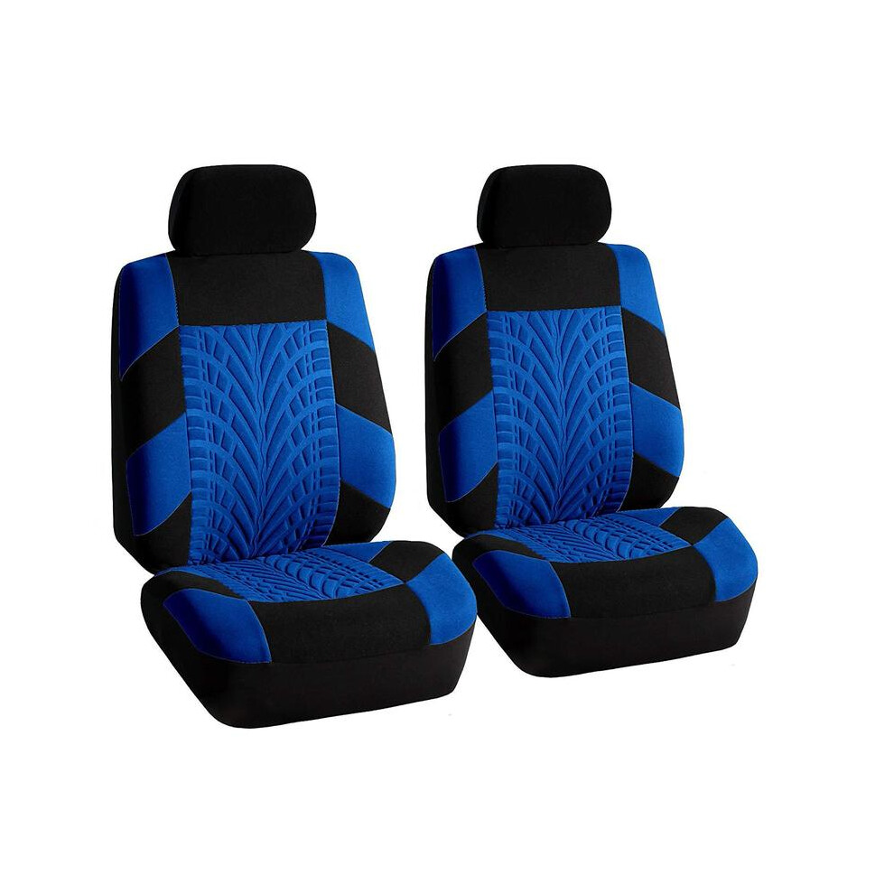 (2 Seat ) Car Seat Covers Fit Most Car Truck Suv Van Breathable Auto Seat Cushion Protector Polyester Cloth Universal Interior Accessories Blue 9459326810021