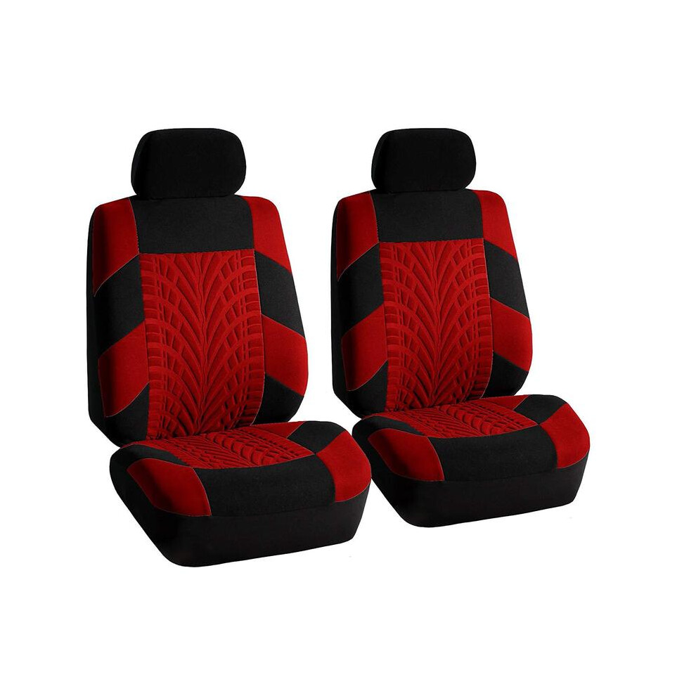 (2 Seat ) Car Seat Covers Fit Most Car Truck Suv Van Breathable Auto Seat Cushion Protector Polyester Cloth Universal Interior Accessories Red 9459326810045