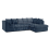 (5 Seater Right Hand Facing, Navy Blue) Luxor Scatter Back Cord Corner Sofa Range 1