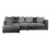 (5 Seater Left Hand Facing, Black & Grey) Luxor Scatter Back Cord Corner Sofa Range 1