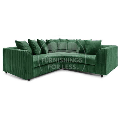 (5 Seater Symmetrical, Green) Luxor Scatter Back Cord Corner Sofa Range