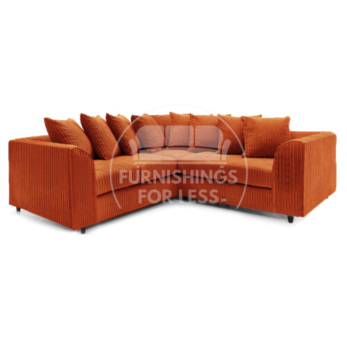 (5 Seater Symmetrical, Orange) Luxor Scatter Back Cord Corner Sofa Range