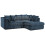 (4 Seater Right Hand Facing, Navy Blue) Luxor Scatter Back Cord Corner Sofa Range 1