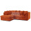 (4 Seater Left Hand Facing, Orange) Luxor Scatter Back Cord Corner Sofa Range 1