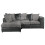 (4 Seater Left Hand Facing, Black & Grey) Luxor Scatter Back Cord Corner Sofa Range 1