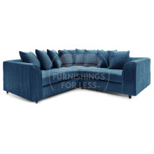 (5 Seater Symmetrical, Marine Blue) Luxor Scatter Back Cord Corner Sofa Range