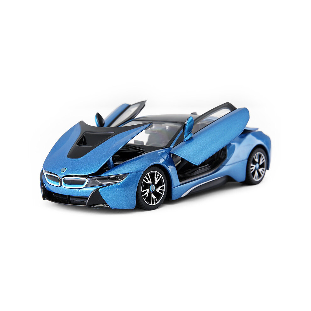 (Blue) 1:24 BMW I8 Supercar alloy car model Diecasts & Toy Vehicles Collect gifts Non-remote control type transport toy Toy Cars