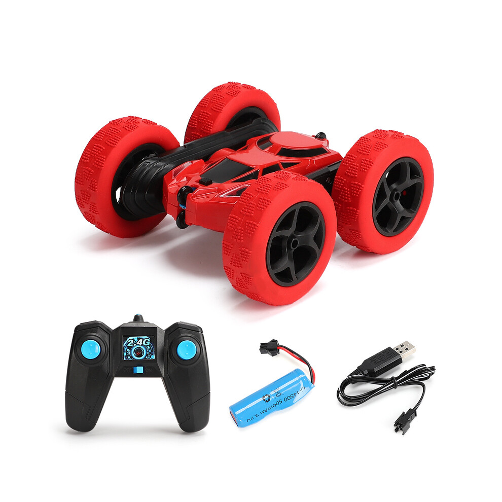 (RC Stunt Car Red) RC Stunt Car Children Double Sided Flip 2.4Ghz Remote Control Car 360 Degree Rotation Off Road Kids Rc Drift Car Toys Gifts Boys To