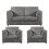 (Grey, 2 Seater + 2 x Armchairs) Luxor Fullback Cord Sofa Set Range 1