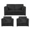 (Black, 2 Seater + 2 x Armchairs) Luxor Fullback Cord Sofa Set Range 1