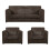 (Chocolate, 3 Seater + 2 x Armchairs) Luxor Fullback Cord Sofa Set Range 1