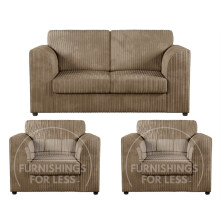 (Coffee, 2 Seater + 2 x Armchairs) Luxor Fullback Cord Sofa Set Range