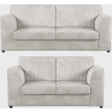 (Silver, 3 & 2 Seater Set) Luxor Fullback Cord Sofa Set Range