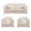 (Cream, 3 Seater + 2 x Armchairs) Luxor Fullback Cord Sofa Set Range 1