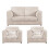 (Cream, 2 Seater + 2 x Armchairs) Luxor Fullback Cord Sofa Set Range 1